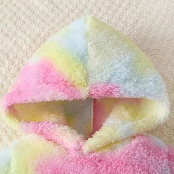 NWOT Kid's Fuzzy Fleece Tie-dye Hoodie 1-2 yrs old - Picture 3 of 3
